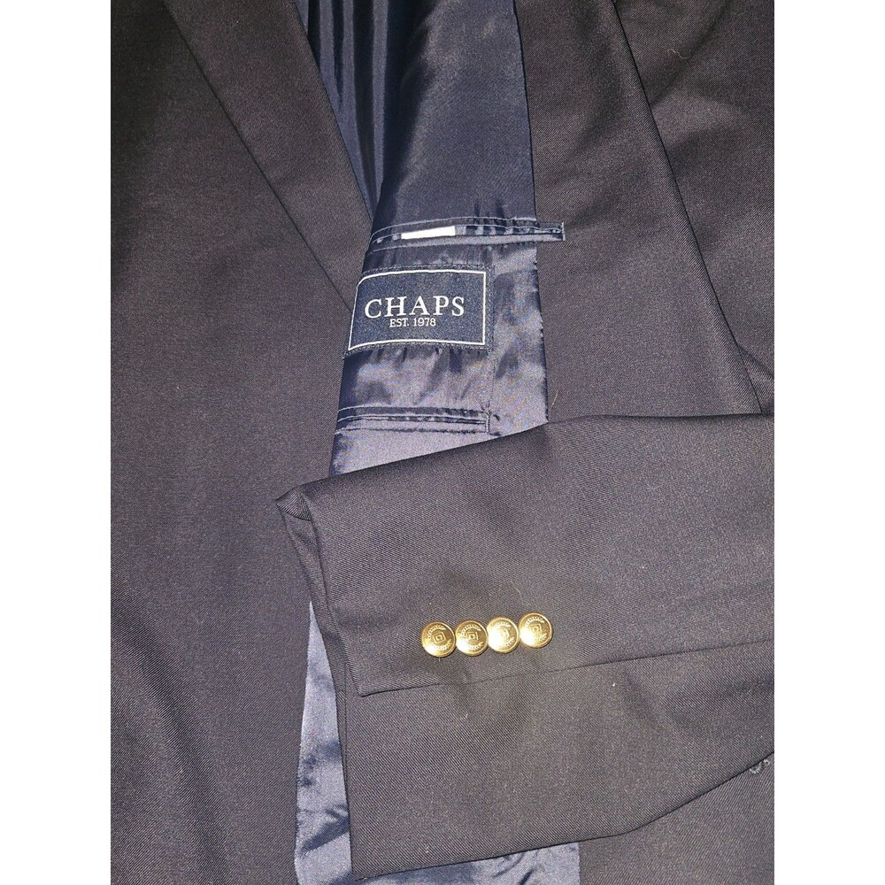 👌Pristine🔥CHAPS Navy Pure Wool Gold Tone Button Blazer 48L